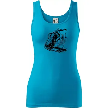 Dámské tričko Silniční cyklistika skica - Dámské tílko - L ( Světlý tyrkys )