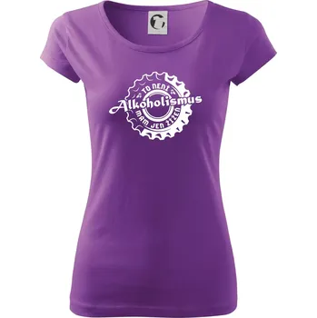 Dámské tričko Alkoholismus pivo - Dámské triko Pure - 2XL ( Fialová )