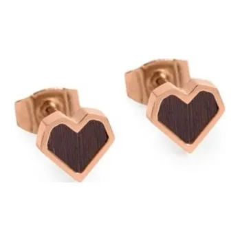 Náušnice BeWooden Rose Earrings Heart