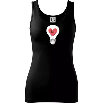 Dámské tričko Love žárovka rozum - Dámské tílko - 2XL ( Černá )