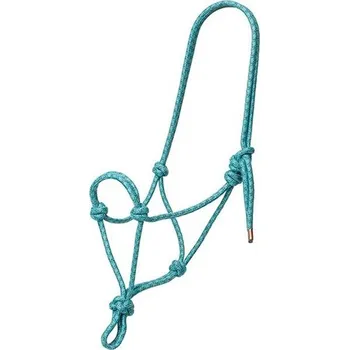 Provazová ohlávka WEAVER Diamond Braid modrá/růžová