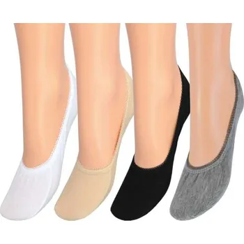 Dámské ponožky Bavlněné ťapky NOVIA | do balerínek B-3 bílá