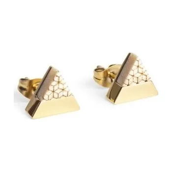 Náušnice Náušnice s dřevěným detailem Virie Earrings Triangle z chirurgické oceli s možností výměny či vrácení do 30 dnů - JWE7