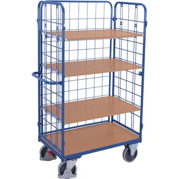 Vysoký vozík VARIOFIT VF 700304 se čtyřmi mřížovanými stěnami, nosnost 500 kg