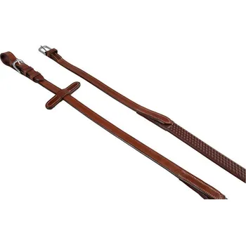 Otěže EQUESTRO Kris Silver kůže/guma PONY Černá