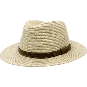 Klobouk Letní klobouk – celulóza s koženým páskem | Carlsbad Hat Velikost: 59 cm (L)