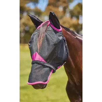 Koňská maska proti hmyzu Maska proti hmyzu WEATHERBEETA ComFiTec Deluxe Durable 60%+ UV SHETLAND černá/fialová