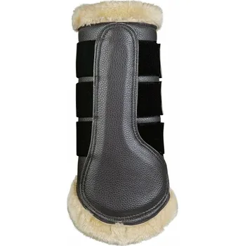 Jezdectví Kamaše pro koně HKM Comfort Premium Fur šedá L