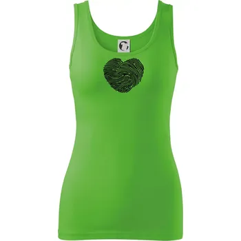 Dámské tričko Otisk prstu srdce - Dámské tílko - 2XL ( Apple Green )