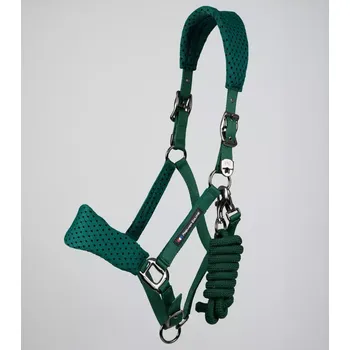 Vybavení pro koně Ohlávka s vodítkem Premier Equine Necto 3D Mesh Zelená FULL