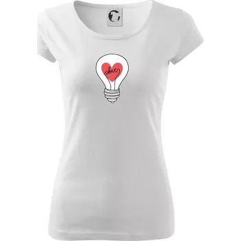 Dámské tričko Love žárovka rozum - Dámské triko Pure - XS ( Bílá )