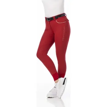 Jezdecké kalhoty Dámské rajtky EQUITHÈME Belinda kneegrip Červená 40