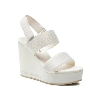 Dámské sandále Sandály Calvin Klein Jeans Wedge Sandal Webbing In Mr YW0YW01360 Bílá 41