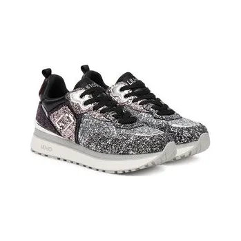 Dámské tenisky Sneakersy Liu Jo Maxi Wonder Glitter 01 BF5009 TX007 Stříbrná 39
