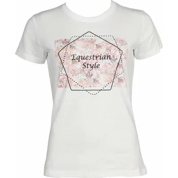 Jezdectví Dámské tričko HKM Savona Print Vanilková XXL