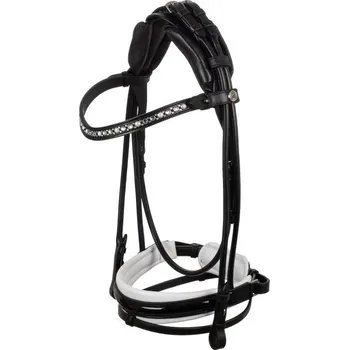 Vybavení pro koně Acavallo uzdečka Calfskin Damigella Černá/bílá FULL