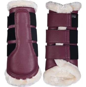 Ochrana nohy a ocasu Kamaše pro koně HKM Comfort Premium Fur Vínová S