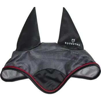 Koňská maska proti hmyzu Čabraka EQUESTRO Red trim Šedá/černá
