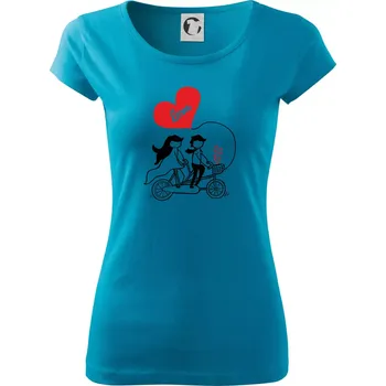 Dámské tričko Kolo manželé - Dámské triko Pure - L ( Světlý tyrkys )