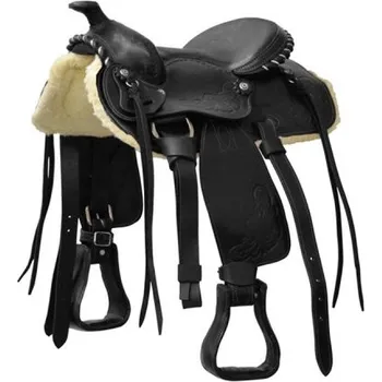 Jezdecké sedlo Westernové sedlo LAKOTA PONY PRIME PRO SILVER WIRE Černá 8"