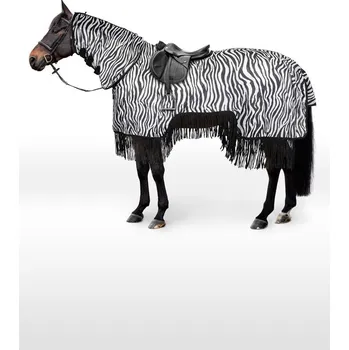 Deka pro koně Jezdecká síťová deka Horze s krčním dílem zebra 145 cm
