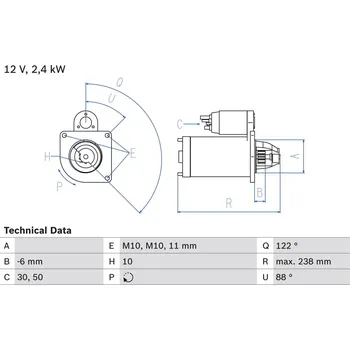 Autoelektrika Startér BOSCH 0 986 024 220