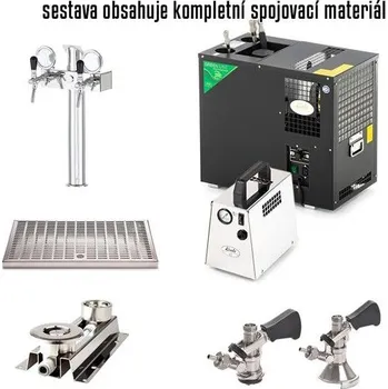 Chladicí zařízení na pivo LINDR AS-80 Green Line 2xchl. smyčka, stojan Lindr T 2xkoh., vzduch.kompresor LINDR 30