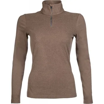 Jezdecké oblečení Dámská funkční mikina HKM - Supersoft - VÝPRODEJ tmavě hnědá M