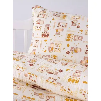 Povlečení Krepové povlečení - hnědí medvídci 140x200+70x90