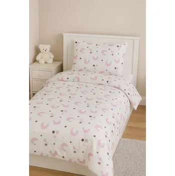 Povlečení Dětské bavlněné povlečení, jednolůžko - Měsíček a hvězdičky