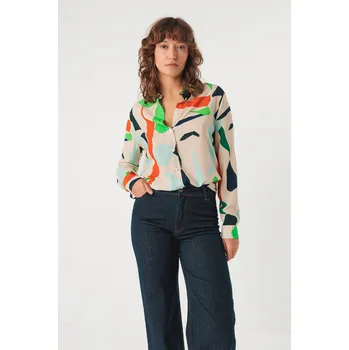 Dámská halenka Košile SKFK Asune 13 s geometrickými vzory Velikost: 36