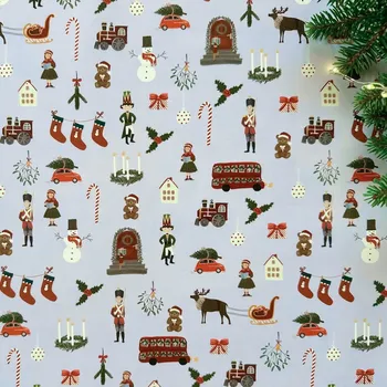 Balící papír Be Nice EKO vánoční balicí papír Anglická pohádka modrý 68 x 98 cm