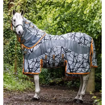 Deka pro koně Deka síťová Horseware Amigo CamoFly šedá/oranžová 165cm (7'3")
