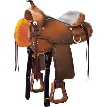 Jezdecké sedlo Westernové sedlo DENVER ARABIAN RAWHIDE SQUARE světlá (light oil)