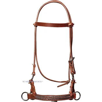 Věšák na sedlo a uzdečku Sidepull WESTERN IMPORTS RAWHIDE BRAIDING AND DOTS