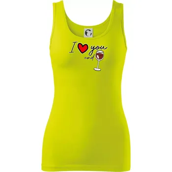 Dámské tričko I love you and red wine - Dámské tílko - XS ( Limetková )