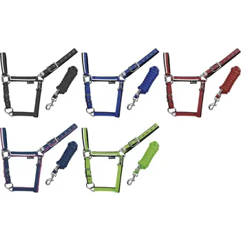 Stájová ohlávka EQUESTRO White trim Královská modrá PONY