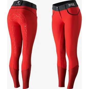 Jezdecké kalhoty Dámské jezdecké rajtky Horze Nordic Performance Červená 40