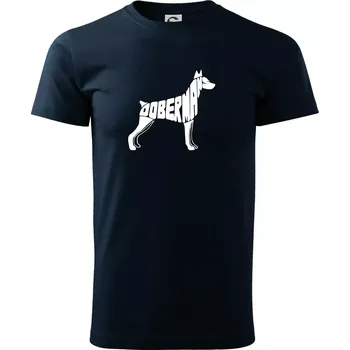 Pánské tričko Dobrmans - nápis v tělě - Triko extra velké (5-8XL) - 7XL ( Námořní modrá (velmi tmavá - téměř černá) )