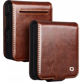 Pouzdro na mobilní telefon Pouzdro s klopou QIALINO pro Samsung Galaxy Z Flip7, hnědé
