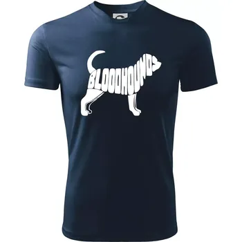Chlapecké tričko Bloodhound nápis v těle - Dětské triko sportovní (dresovina) - 134 cm/8 let ( Námořní modrá (velmi tmavá - téměř černá) )