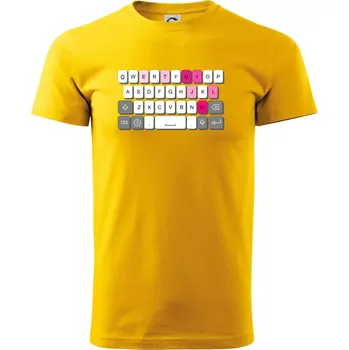 Klávesnice miluju tě - Triko extra velké (5-8XL) - 8XL ( Žlutá )