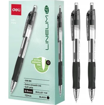 Gelová propiska automatický s klipem černý 0,5 mm ARRIX DELI 1 ks