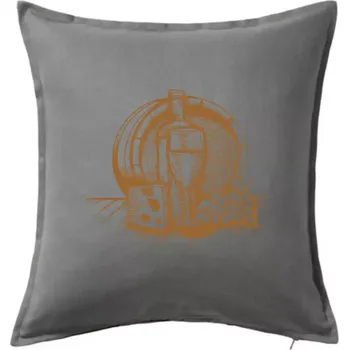 Polštář Sud vína - Polštář 50x50 - 50x50 - Včetně výplně ( Tmavě šedý melír )