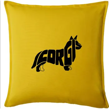 Polštář Corgi - nápis v těle - Polštář 50x50 - 50x50 - Pouze potah ( Žlutá )