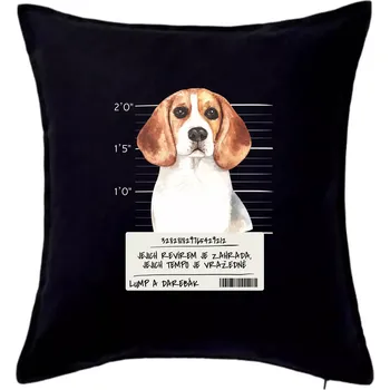 Polštář Lump a darebák bígl - Polštář 50x50 - 50x50 - Pouze potah ( Černá )