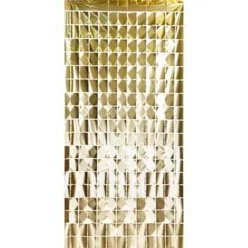 Party dekorace Zlatá saténová párty závěs Square 100x200 cm – luxusní dekorace
