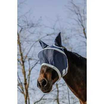 Koňská maska proti hmyzu Maska proti hmyzu EQUITHÈME Cerceau 50% UV Navy S