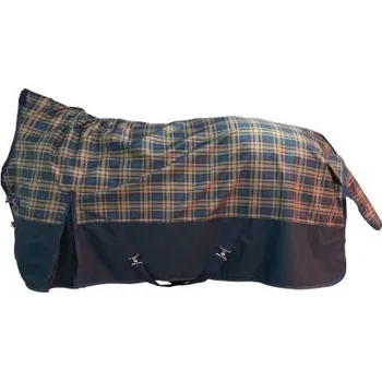 Deka pro koně Nepromokavá výběhová deka HKM Pittsburgh Karo 600D 300g hnědá 155