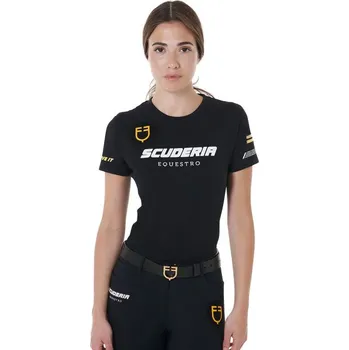 Dámské tričko Equestro Scuderia černá XS